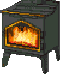 Animation brennendes Feuer im Metallofen