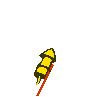 Animation Feuerwerk startende gelbe Rakete