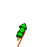 Animation Feuerwerk startende grüne Rakete