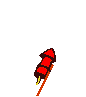 Animation Feuerwerk startende rote Rakete