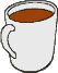 Animation hellgrauer Kaffeebecher mit bewegtem Kaffee