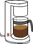 Animation tropfende weiße Kaffeemaschine