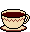 Animation beige dampfende Tasse Kaffee auf Untertasse