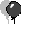 Animation schwarzer Luftballon mit Schnur und Schatten fliegt hin und her