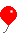 Animation kleiner roter Luftballon mit Schnur fliegt herum