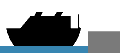 Animation Silhouette Fährschiff mit Beladung eines Autos