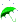Animation kleiner geöffneter grüner Regenschirm im Regen