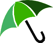 Animation Regenschirm in wechselnden Grüntönen