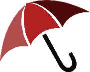 Animation Regenschirm in wechselnden Rottönen