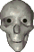 Animation grauer Totenkopf mit blinkenden rot Augen