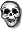 Animierter lachender schwarz weißer Totenkopf