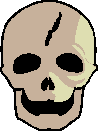 Animation Totenkopf von innen rot blinkend