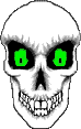 Animation Totenkopf mit brennenden grünen Augen
