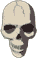 Animierter sprechender beiger Totenkopf