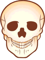 Animierter Totenkopf öffnet und schließt Unterkiefer