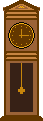 Animierte braune Standuhr mit schwingendem Pendel