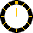 Animierte Uhr schwarz orange mit laufendem Stundenzeiger