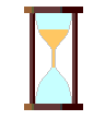 Animierte Sanduhr mit durchlaufendem Sand und Drehung
