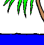 Animation Windsurfer mit gelbem Segel springt von rechts durchs Bild