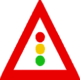Verkehrszeichen Verkehrsschild zeigt Ampellichter