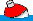 Schwimmer/Pose rot weiss im Wasser