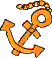 Anker Schiffsanker orange mit Seil