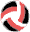 Volleyball schwarz weiss rot