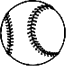 Baseball weiß mit schwarzer Naht