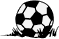 Fußball schwarz weiss auf Gras