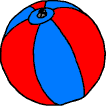 Badeball blau rot