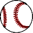 Baseball weiß mit roter Naht