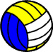Volleyball weiss blau gelb