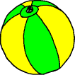 Badeball gelb grün