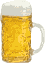 großer Glashumper Bier (eine Maß Bier) mit Schaumkrone