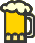 einfacher klarer Glashumpen voller Bier mit Schaumkrone