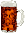Glaskrug dunkles Bier mit Schaumkrone