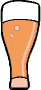 Glas goldbraunes Bier mit Schaumkrone (Hefebier)