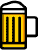 simpel dargestellter Glaskrug voll Bier mit Schaumkrone