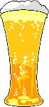 Glas komplett gefüllt mit sprudelndem Bier