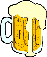 großer Glashumpen voll Bier mit überlaufender Schaumkrone