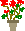 Topfblume mit roten Blüten