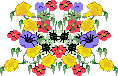 Blumenbukett mit vielen bunten Blüten