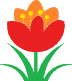 Blume mit rot oranger Blüte