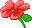 rote 6-blättrige Blüte