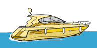 Motorkajütboot im Wasser