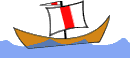 Wikingerboot Segel weiß rot