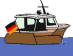 Motorboot in braun
