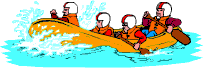 Schlauchboot orange Wildwasser Rafting