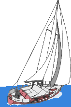 Segelboot Verdränger unter Vollzeug
