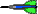 1 kurzer blau grüner Dartpfeil Spitze links